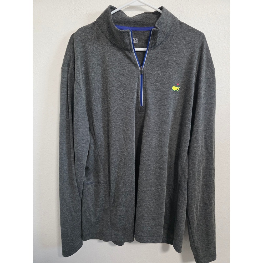 Masters Tech Mens XL Quarter Zip Pullover Charcoal Gray Augusta National Golf